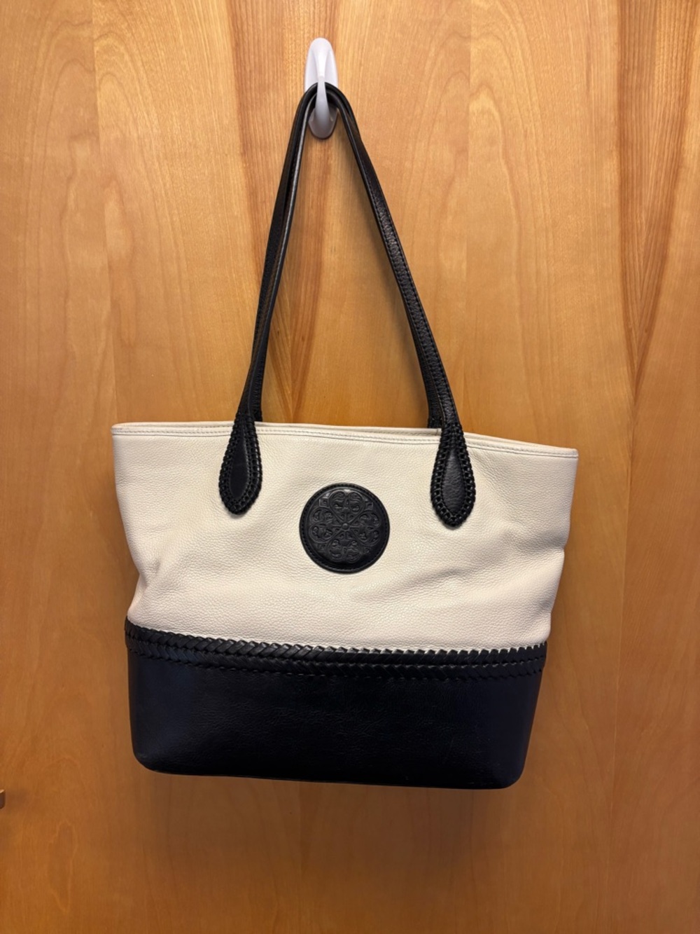 Brighton Cream and Black Two-Tone Tote Bag NWOT